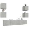 vidaXL TV Cabinet Set Set of 6 Concrete grey Engineered wood Medium