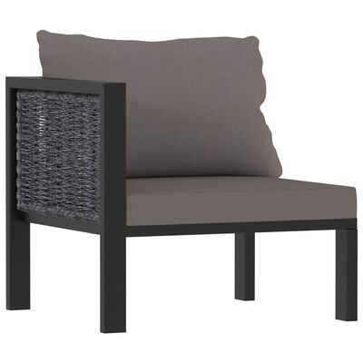 vidaXL 7 Piece Patio Lounge Set with Cushions Poly Rattan Anthracite