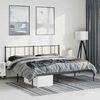 vidaXL Bed Frame Black Powder-Coated Steel Full Bed Frame Rectangular