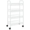 vidaXL 4-Tier Kitchen Trolley White 18.1"x10.2"x33.5" Iron