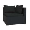 vidaXL Garden Lounge Set Black PE rattan, Powder-coated steel Large