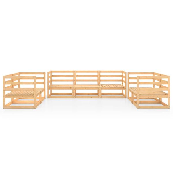 vidaXL Garden Lounge Set Brown Solid Pine Wood Medium Modular