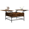vidaXL Coffee Table Smoked Oak Engineered Wood and Metal Medium