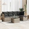 vidaXL Garden Sofa Set Grey PE rattan, powder-coated steel, tempered glass