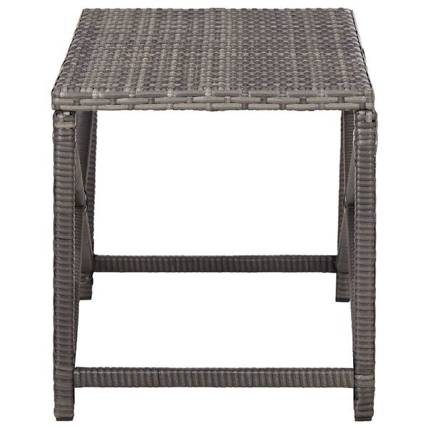 vidaXL Bench Grey PE (polyethylene) rattan, Powder-coated steel 31.5 in