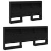vidaXL Storage Headboard with Shelf Black Oak 62.99 in Engineered Wood