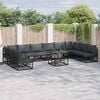 vidaXL Garden Sofa Set with Cushion 11 pcs Black Aluminium