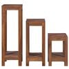 vidaXL Plant Stand Set of 3 Natural Teak Solid Teak Wood