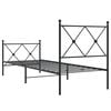 vidaXL Bed Frame Black Steel Single Bed Frame Rectangular Minimalist