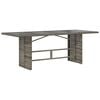 vidaXL Garden Table Gray Poly Rattan Large Durable Garden Table