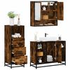 vidaXL Bathroom Furniture Set Smoked Oak Engineered Wood Medium