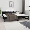 vidaXL Pull-out Day Bed Black Solid pine wood 2x