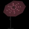 vidaXL Cantilever Garden Parasol Bordeaux Red Polyester Fabric, Metal