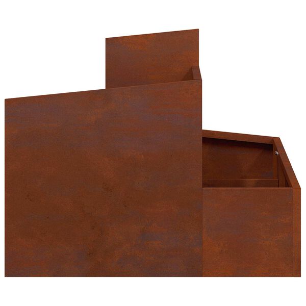 vidaXL Garden Planter Brown 23.62 x 23.62 x 19.69 in Weathering Steel
