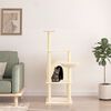vidaXL Cat Tree Cream Engineered wood, plush, sisal 52.0 in tall