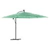 vidaXL Garden Parasol Green Polyester, Steel, Straw Large Tiltable