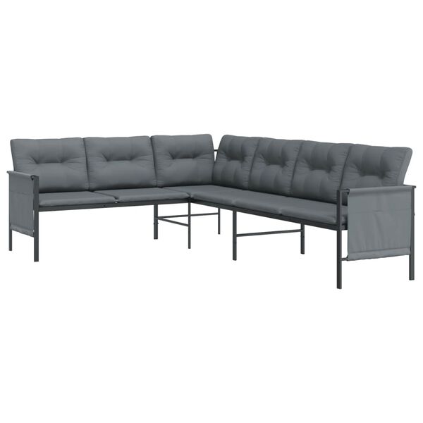 vidaXL Garden Corner Sofa Dark grey, Anthracite