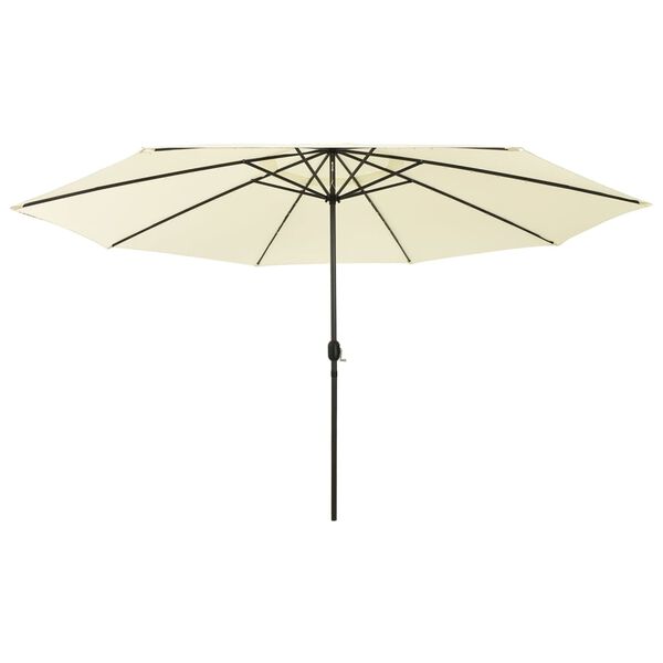 vidaXL Garden Parasol Sand 100% polyester fabric, metal pole Large