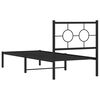 vidaXL Bed Frame Black Powder-Coated Steel Small Single Industrial