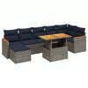 vidaXL 8 Piece Patio Sofa Set with Cushions Gray Poly Rattan