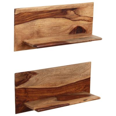 vidaXL Wall Shelves 2 pcs 22.8"x10.2"x7.9" Solid Sheesham Wood