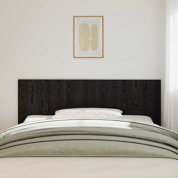 vidaXL Headboard Black oak 200 x 1.5 x 80 cm Engineered wood