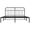 vidaXL Bed Frame Black Powder-Coated Steel Super King Bed Frame