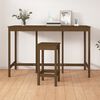 vidaXL Bar Table Honey brown Solid pine wood Large Durable Bar Table