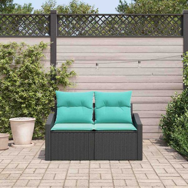vidaXL Garden Sofa Gray 123 x 62 x 69cm poly rattan