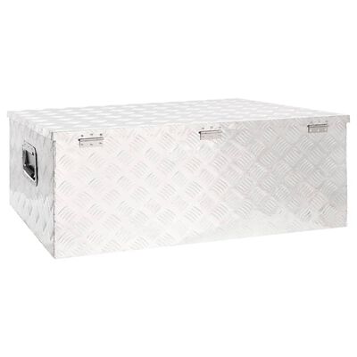 vidaXL Storage Box Silver 39.4"x21.7"x14.6" Aluminum