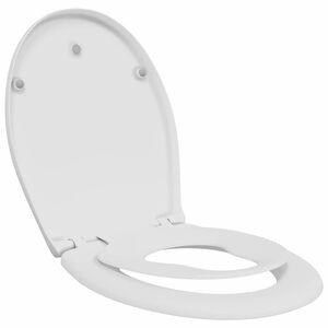 vidaXL Toilet Seat White 17.52 x 14.69 x 1.69 in Duroplast