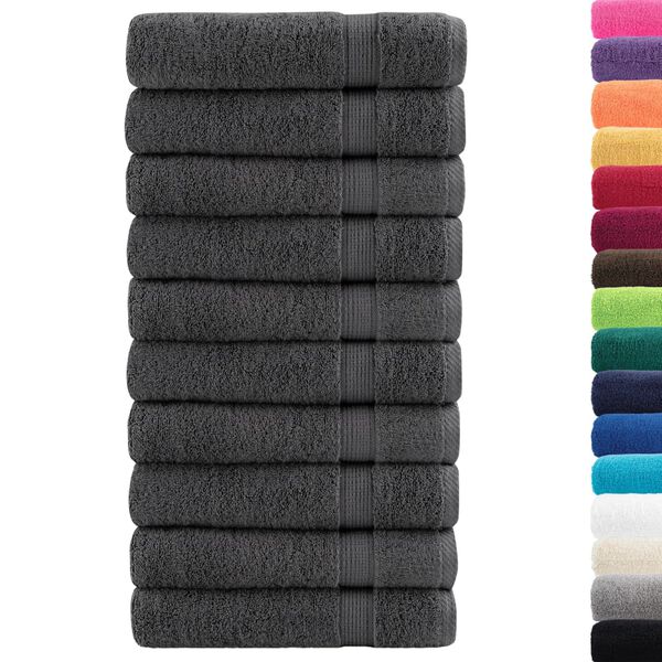 vidaXL Hand Towel Set of 50 Charcoal 100% Cotton 19.7 x 39.4 in