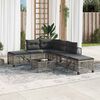 vidaXL 3 Piece Corner Patio Sofa Set with Cushions Gray Poly Rattan