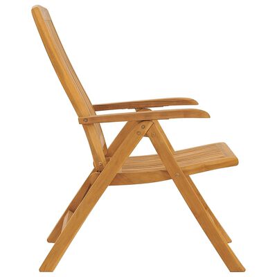 vidaXL Reclining Patio Chairs with Cushions 2 pcs Solid Wood Teak