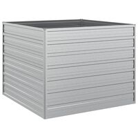 vidaXL Garden Raised Bed 39.4"x39.4"x30.3" Galvanized Steel Silver