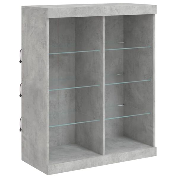 vidaXL Sideboard Concrete Grey Engineered Wood, Glass Medium