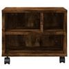 vidaXL Printer Stand with Wheels Smoked Oak 16.1"x12.6"x13.6"