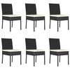 vidaXL Dining Set Black Poly rattan, powder-coated steel, glass