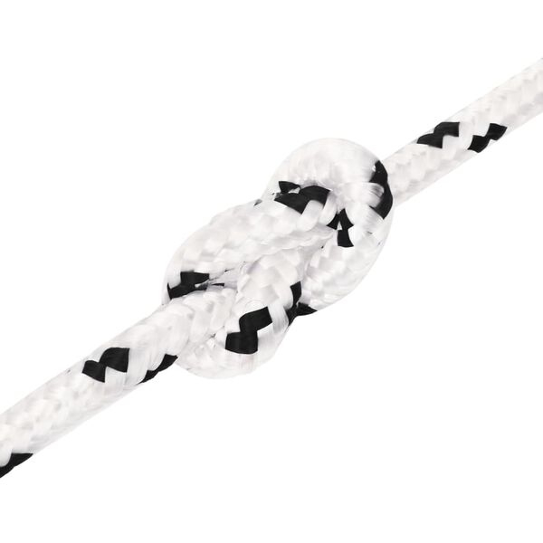 vidaXL Braided Boat Rope White 0.24 "x328.1 ' Polyester