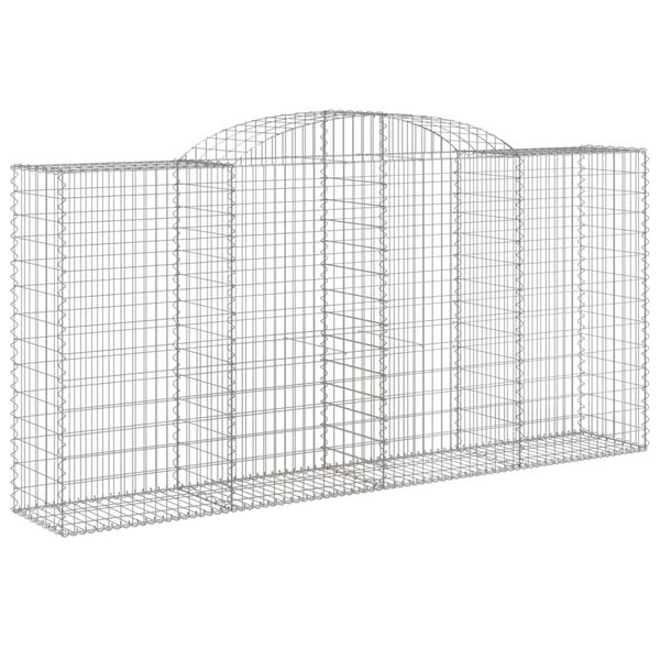 vidaXL Gabion Basket Set of 10 Silver Galvanized Iron Large