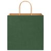 vidaXL Paper Bags 250 pcs with Handles Green 26x17x25 cm
