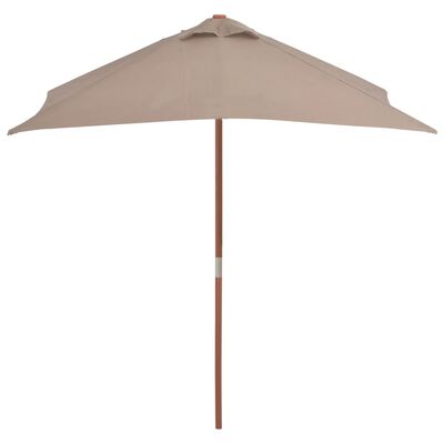 vidaXL Outdoor Parasol with Wooden Pole 59.1"x78.7" Taupe