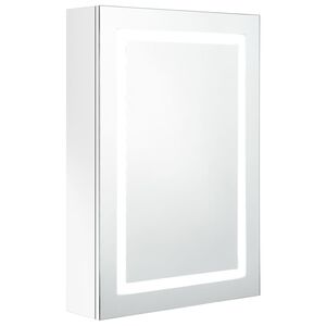 vidaXL Bathroom Cabinet Shining white MDF in melamine finish, glass Medium