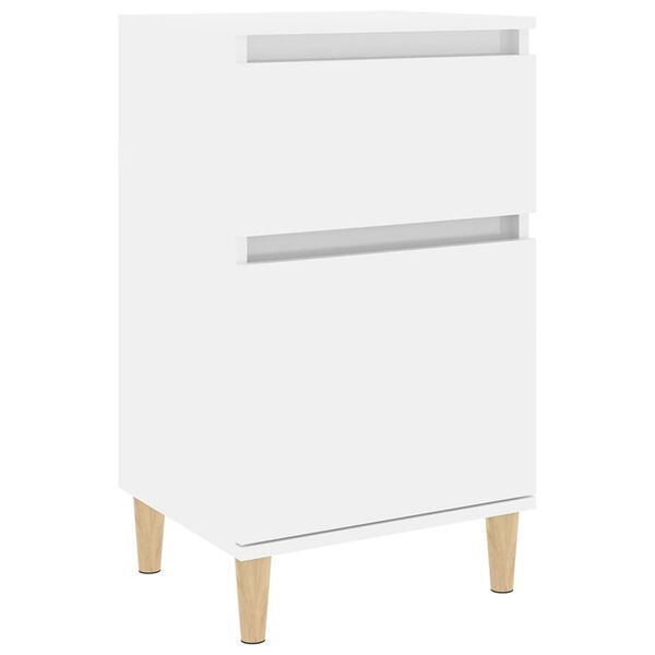 vidaXL Bedside Cabinet High gloss white Engineered wood Medium