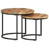 vidaXL Nesting Table Set of 2 Natural Wood
