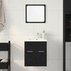 vidaXL Bathroom Furniture Set Black Oak Engineered Wood, Glass Compact
