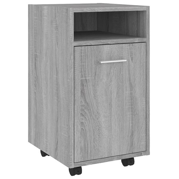 vidaXL Side Cabinet Gray Sonoma Engineered wood Medium Lockable wheels