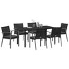 vidaXL Garden Dining Set 7 pcs Black and Grey PE Rattan