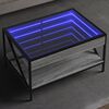 vidaXL Coffee Table Grey Sonoma Engineered Wood, Glass, Metal Medium