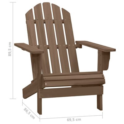 vidaXL Patio Adirondack Chair with Table Solid Fir Wood Brown